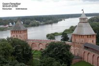 Вид на Новгородский Кремль и реку Волхов с Башни Кокуй - фото