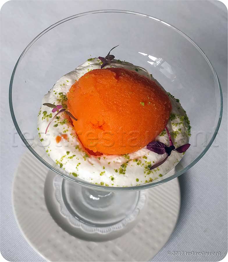 `Морковный сорбет` в ресторан `OliOli`
